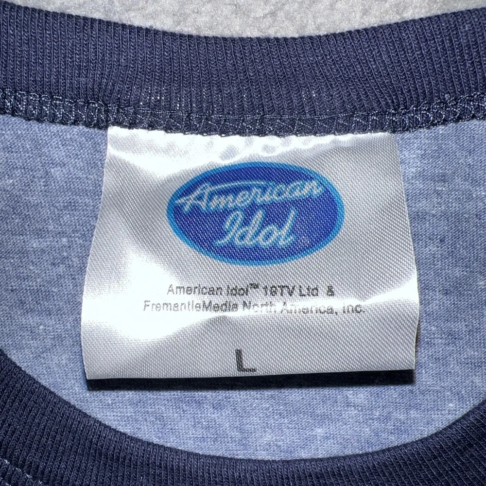 American Idol T Shirt Youth Sz L Blue Ringer Coca Cola Tanger Outlets 2-Side Tee